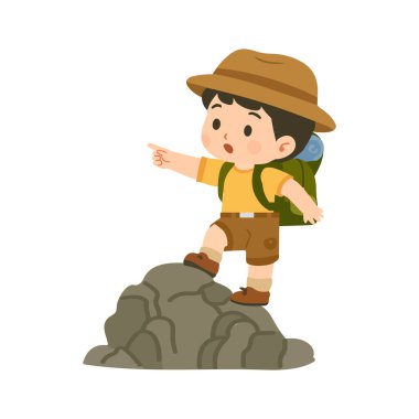 Rock Explorer 'da gezinen çocuk. 