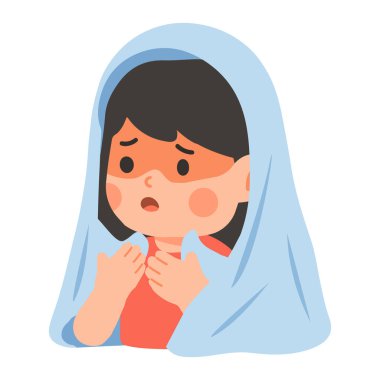 Çizgi filmdeki kız ateşinden hasta.