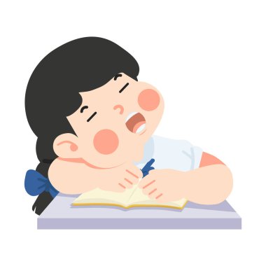 Çizgi film kızı Masada Uyuyor Çizgi Roman öğrencisi