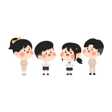 Tayland Okul Çocukları ve Öğretmenleri öğrencisi