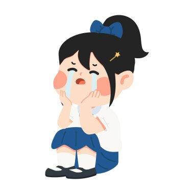 Çizgi film kızı Gözyaşı öğrencisiyle ağlıyor