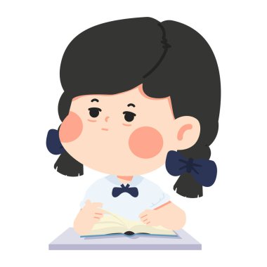 Kitap okuyan bir kızın tasviri