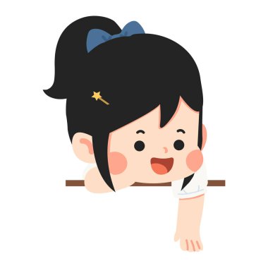 Karikatür almak için elini uzatan liseli kız.