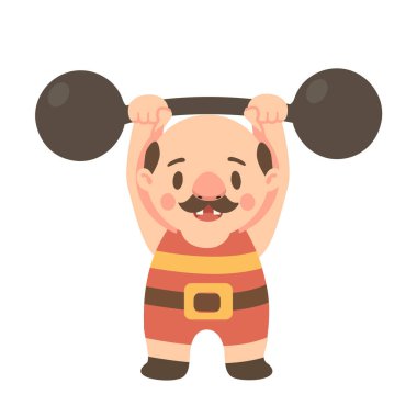 Çizgi film Strongman Halter Çizimi