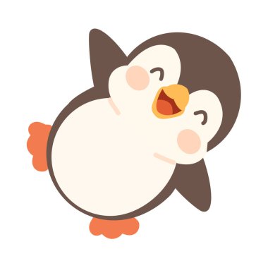 Gülümseyen penguen çizgi filminin sevimli grafiği