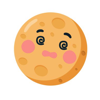 Dizzy Face Illustration dairesi olan Çizgi Ay