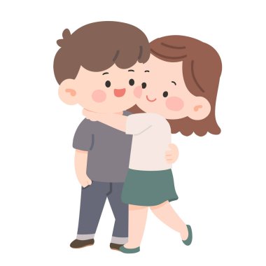 Çift Kucaklaşması Çizgi Filmi