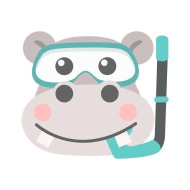 Çizgi film Suaygırı Şnorkelle Şnorkelleme İllüstrasyon başı