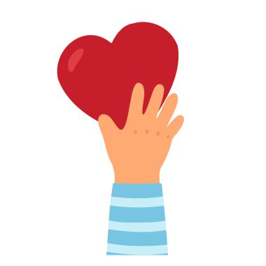 Çizgi film Hand Holding Heart Illustration dairesi