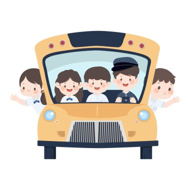 Okul servisine binen Öğrenci Resimleri 