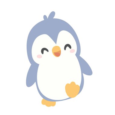 Küçük penguen sevimli çizgi film karakteri sanat hayvanı