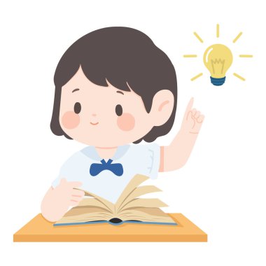 Çizgi film çalışırken Fikirle Öğrencinin İllüstrasyonu