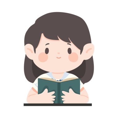 Kitap Düzlüğü Okuyan Kız Çizimi