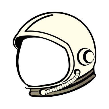 Bir Astronot Miğferinin Retro Resimleri