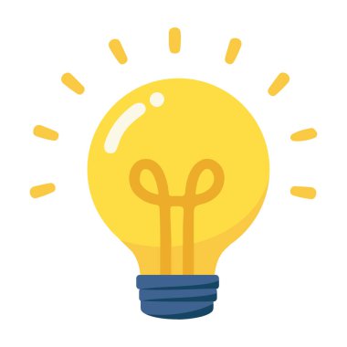 Parlayan Ampulün Gösterimi Fikir Dümdüz