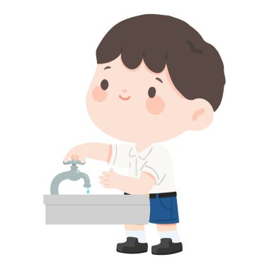 Öğrenci Çocuk Yıkama El Çizimi Çocuk