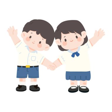 El ele tutuşan öğrencilerin çizgi film gösterimi. Merhaba ya da güle güle.