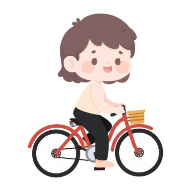 Bisiklete binen bir çocuğun canlandırması