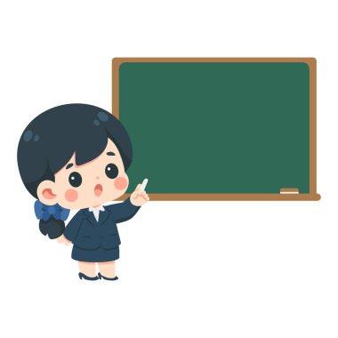 Tebeşir Tahtası İllüstrasyonlu Şirin Öğretmen 