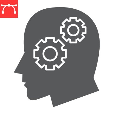 Analitik düşünme simgesi, çözüm ve iş, kritik düşünme vektörü simgesi, vektör grafikleri, düzenlenebilir felç katı işareti, 10 Pound.