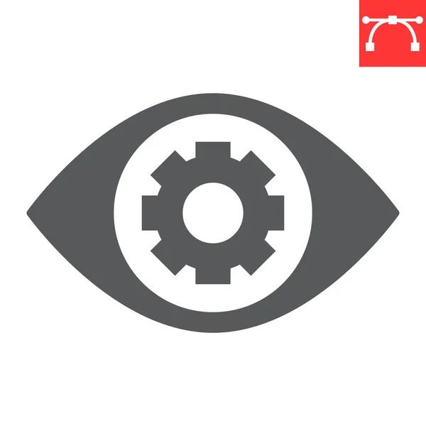 Vision Glyph Icon Soluzione Business Eye Cogwheel Vector Icon Grafica Grafiche Vettoriali