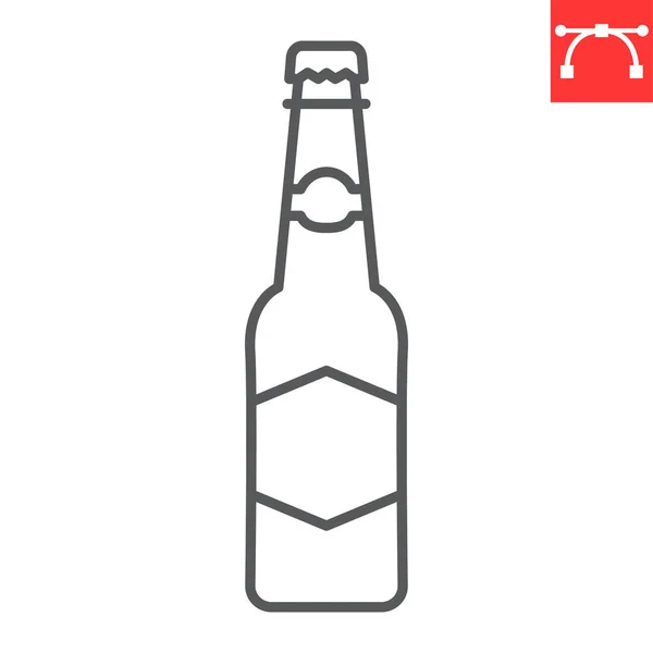 Иконка Линии Бутылки Пива Октоберфест Алкогольный Напиток Векторная Иконка Стеклянной — стоковый вектор