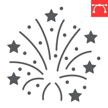 Havai fişek sembolü, bayramlar ve mutlu noeller, maytap vektör ikonu, maytap vektör grafikleri, düzenlenebilir felç işareti, 10 birim.