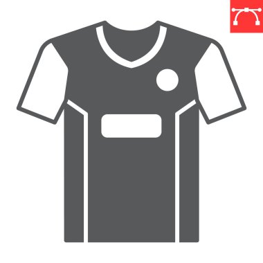 Futbol forması sembolü, spor ve t-shirt, futbol forması vektör ikonu, vektör grafikleri, düzenlenebilir düz vuruş işareti, ep 10.