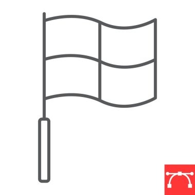 Hakem bayrak çizgisi simgesi, spor ve futbol, futbol köşesi bayrak vektör simgesi, vektör grafikleri, düzenlenebilir çizgi işareti, 10 puan.