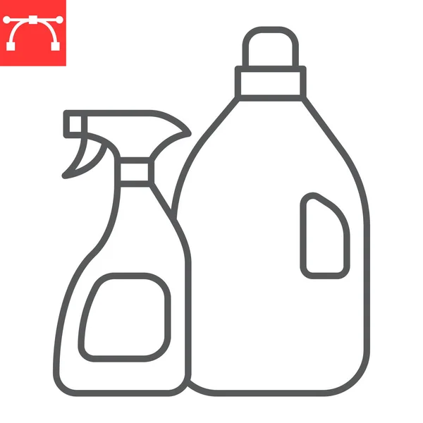 Icono Línea Productos Limpieza Tienda Comestibles Productos Químicos Para Hogar Vectores de stock libres de derechos