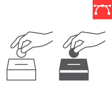 Bağış hattı ve kabartma simgesi, Ramazan ve para, vektör ikonu, vektör grafikleri, düzenlenebilir çizgi işareti, 10 Pound.