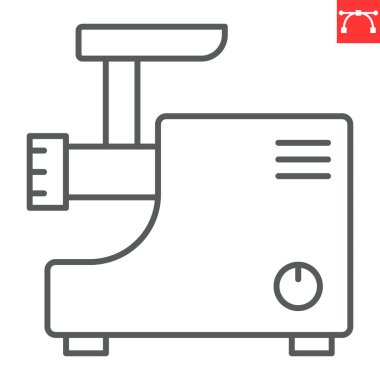 Kıyma çizgisi simgesi, ev aletleri ve mutfak malzemeleri, elektrikli kıyma vektör ikonu, vektör grafikleri, düzenlenebilir çizgi işareti, 10 Pound.