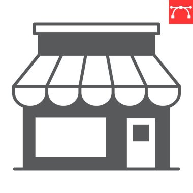 Mağaza sembolü, e-ticaret ve alışveriş, vektör simgesi, vektör grafikleri, düzenlenebilir felç işareti, 10 Pound.