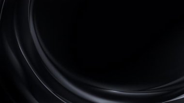 Koyu renkli Akıcı Hareket Arkaplan Döngüsü. Siyah bir arkaplana karşı koyu renkli, akışkan bir kumaşın görsel temsili. Kumaşın dalgalanan dalgaları ve ince parıltısı bir hareket ve derinlik hissi yaratır ve izleyicinin dikkatini çeker..
