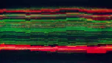 Arıza Sanatı Vibrant Yatay Yeşil ve Kırmızı Dijital Pikseller