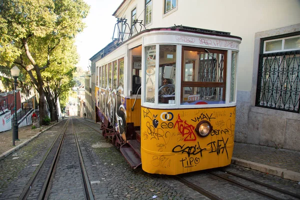 Lisbon Portugal November 2015 1872 Році Трамвайна Лінія Відкрила Першу — стокове фото