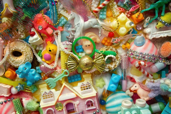 Hintergrund Voller Spielzeug Verschiedenen Farben — Stockfoto