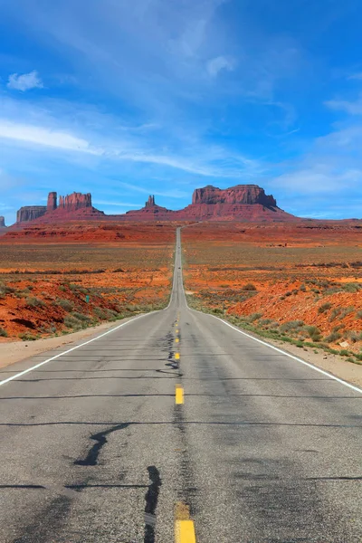 Autostrada Pitorească Spre Monument Valley Din Utah Statele Unite Ale — Fotografie, imagine de stoc