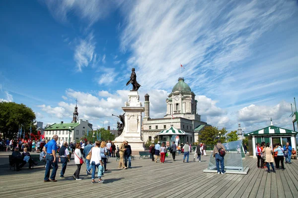 Quebec Canadá Septiembre 2016 Vistas Panorámicas Terraza Monumento Dufferin Champlain — Foto de Stock
