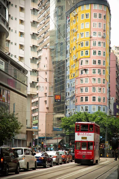 Hong Kong China Fevereiro 2019 Primeiro Ônibus Dois Andares Foi — Fotografia de Stock