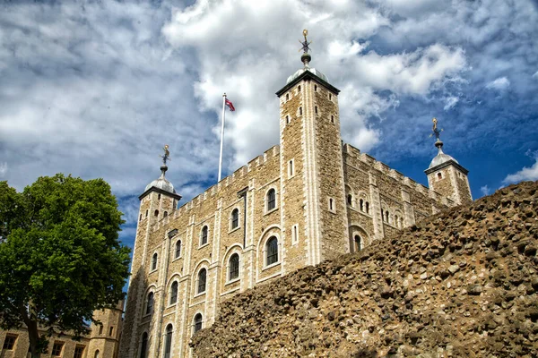 Tower London Ett Historiskt Slott Som Ligger Den Norra Banken Royaltyfria Stockfoton