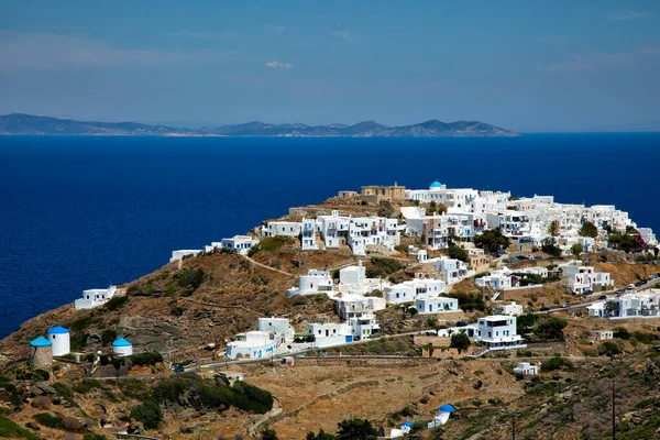 希腊Sifnos的Kastro White Cycladic村美景 — 图库照片