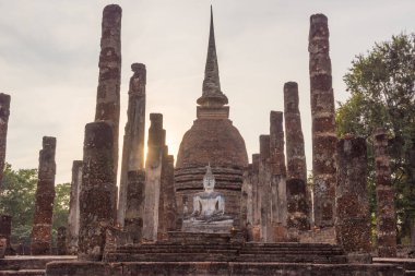 The most beautiful Viewpoint Historic temple of Sukhothai Historical Park, Thailand.