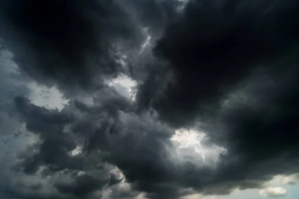 Dark Sky Stormy Clouds Dramatic Sky Dark Clouds Thunder Storm — Stockfoto