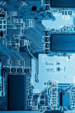 Özet olarak, anakart elektronik arkaplanı kapat. (mantık kartı, Cpu ana kartı, devre, sistem kartı, mobo)