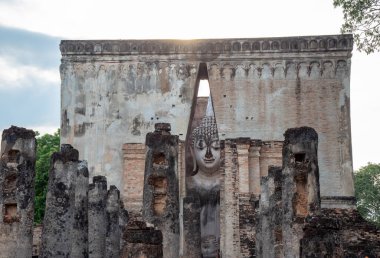 The most beautiful Viewpoint Historic temple of Sukhothai Historical Park, Thailand.