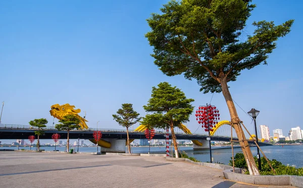 Punto Vista Più Bello Dragon Bridge Nang Città Vietnam — Foto Stock