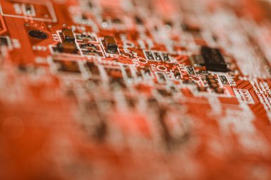 Özet olarak, anakart elektronik arkaplanı kapat. (mantık kartı, Cpu ana kartı, devre, sistem kartı, mobo)