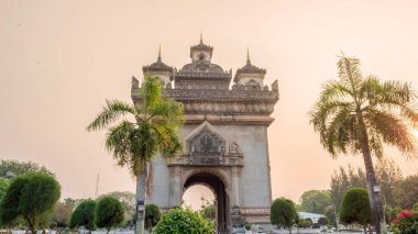 Güzel mimari Patuxay (zafer kapısı) Vientiane, Laos