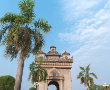 Güzel mimari Patuxay (zafer kapısı) Vientiane, Laos